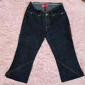 Vintage 90s sexy bongo jeans capris frayed waist
